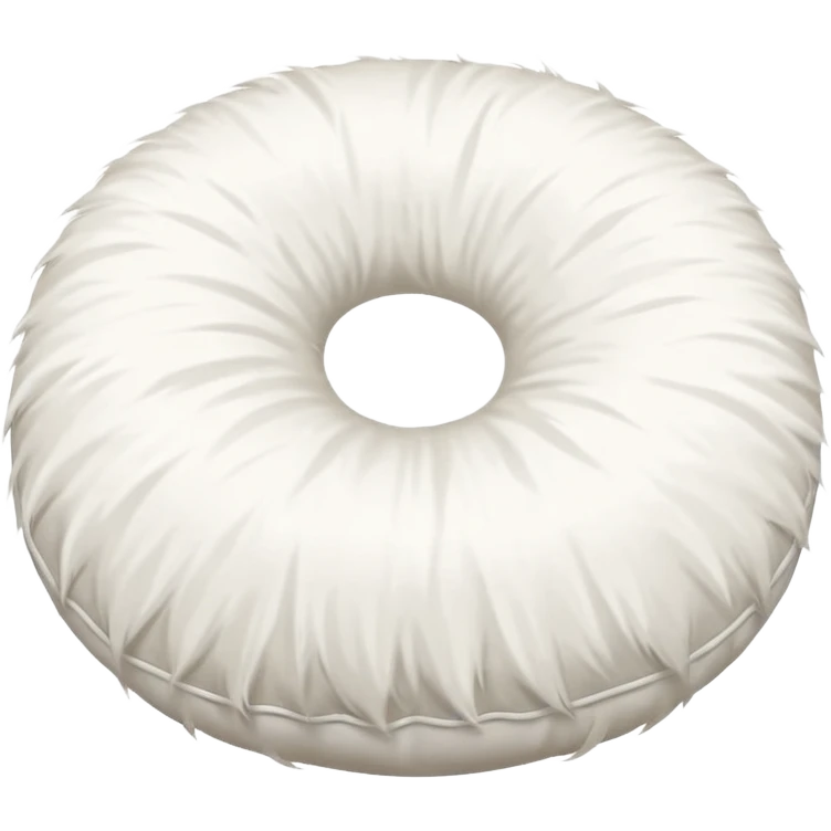 white round pillow made out of fur emoji