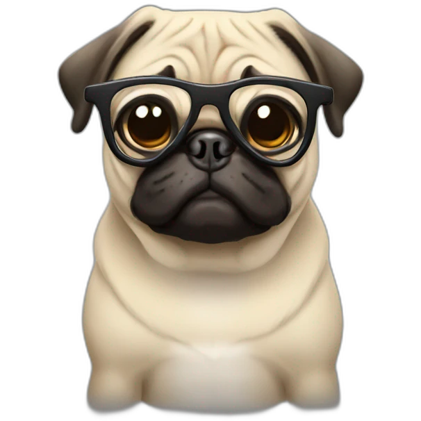 Pug con gafas emoji