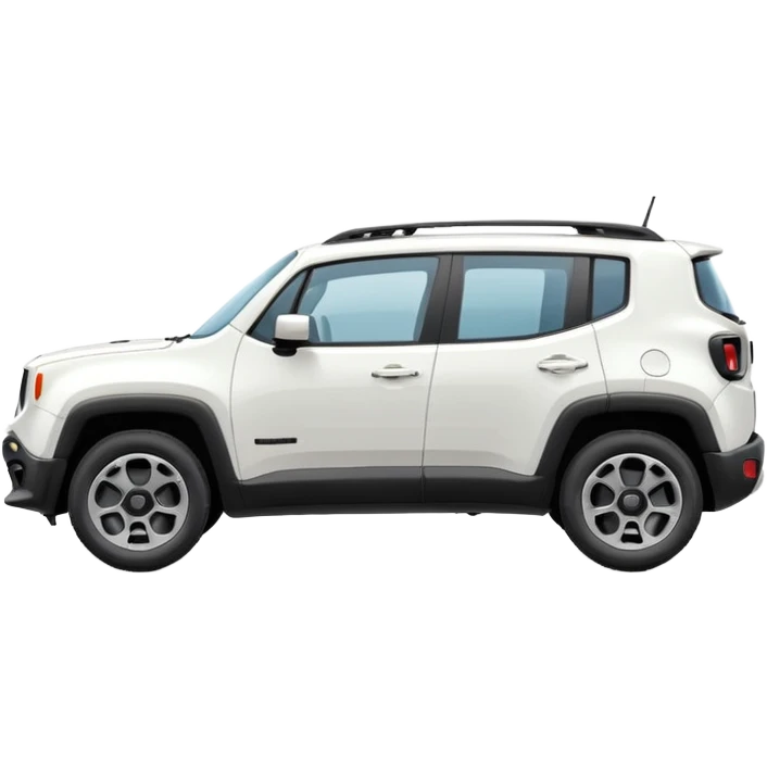 White jeep renegade from the side with a gust of air behind it like it’s driving fast emoji