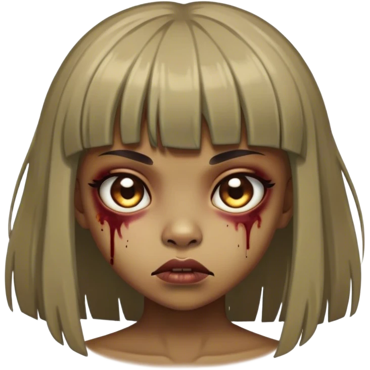 Zumbi girl with bangs  emoji
