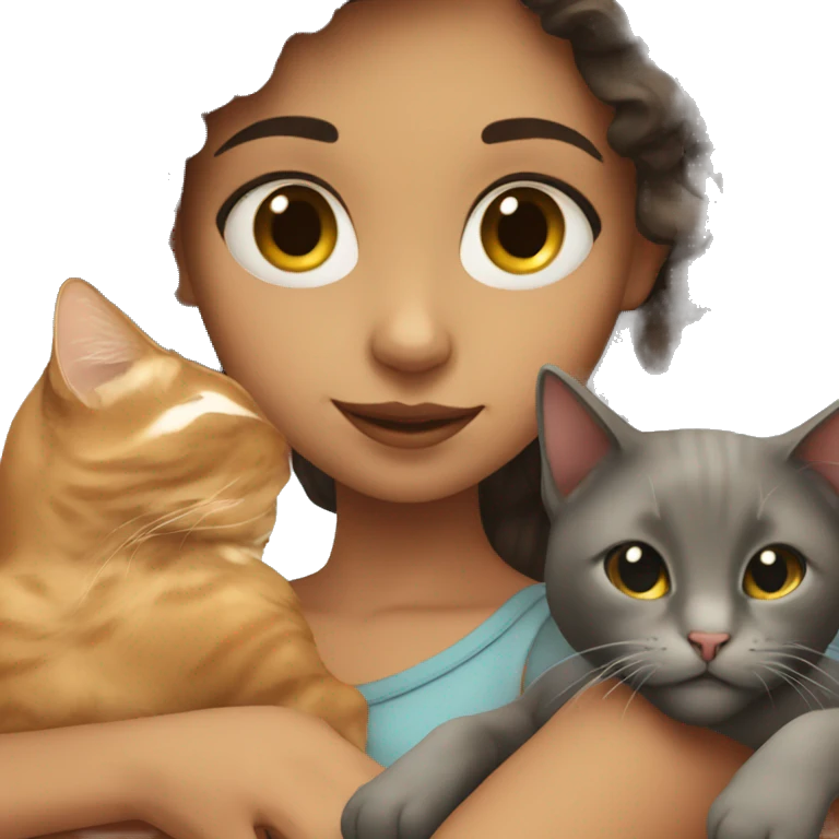 Girl with a cat emoji