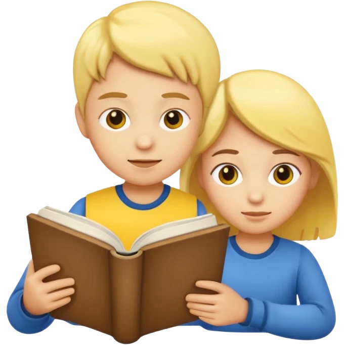 make an emoji kids reading a book with focus emoji