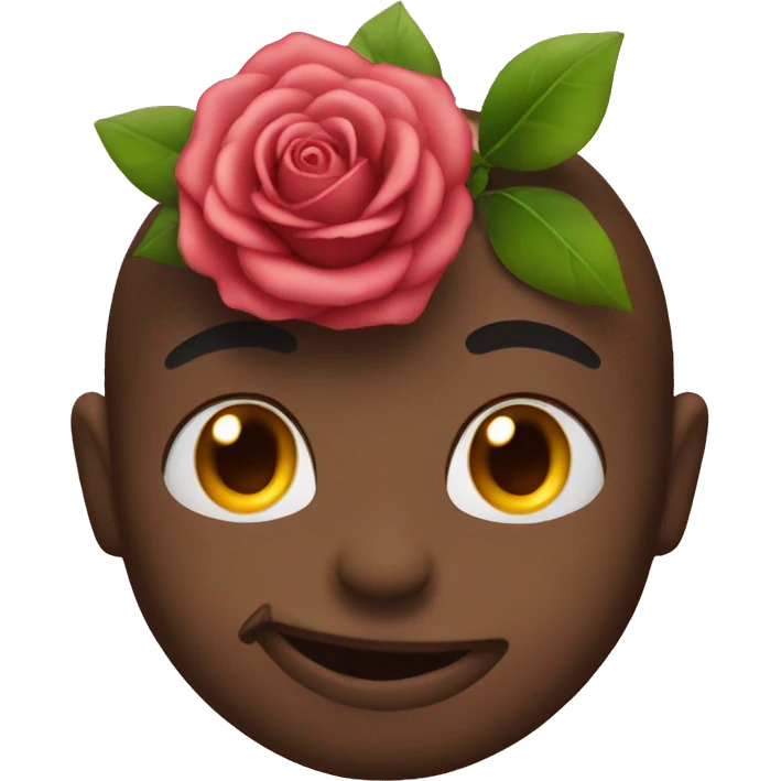 emoji with rose in mouth emoji