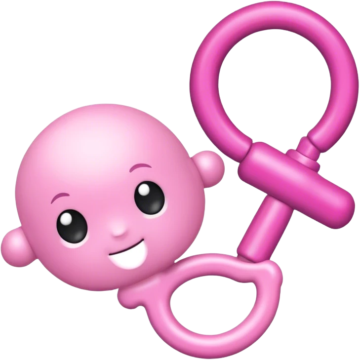 Pink baby rattle emoji