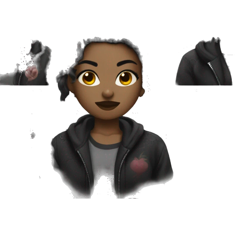 black girl with emo hair, tattoos, and piercings  emoji