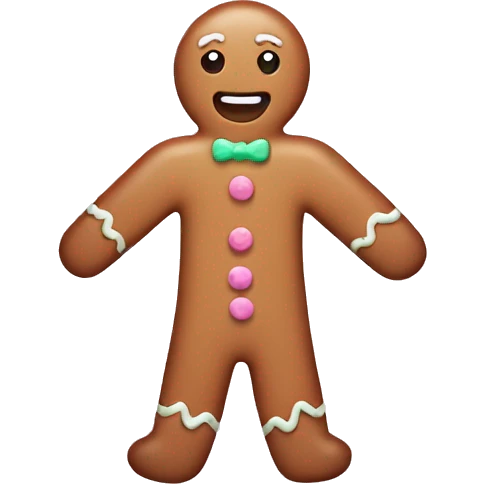 Pastel gingerbread man emoji