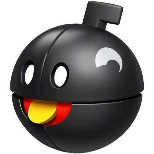 a black bomb w packman logo emoji