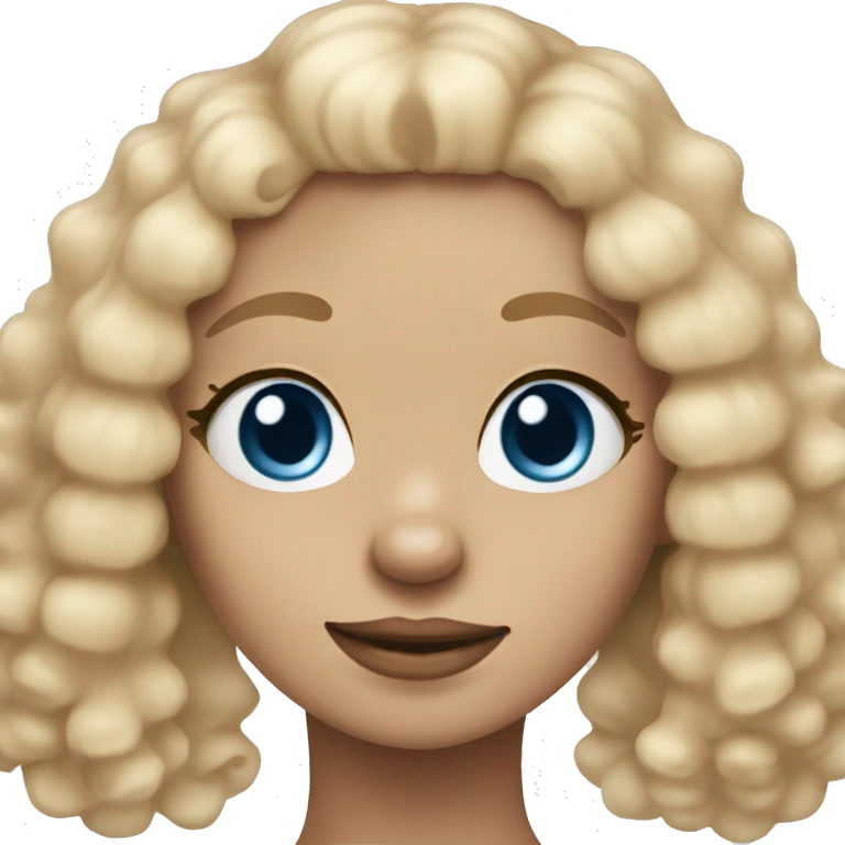 blond girl straight hair blue eyes with cream colored puppy poodle  emoji