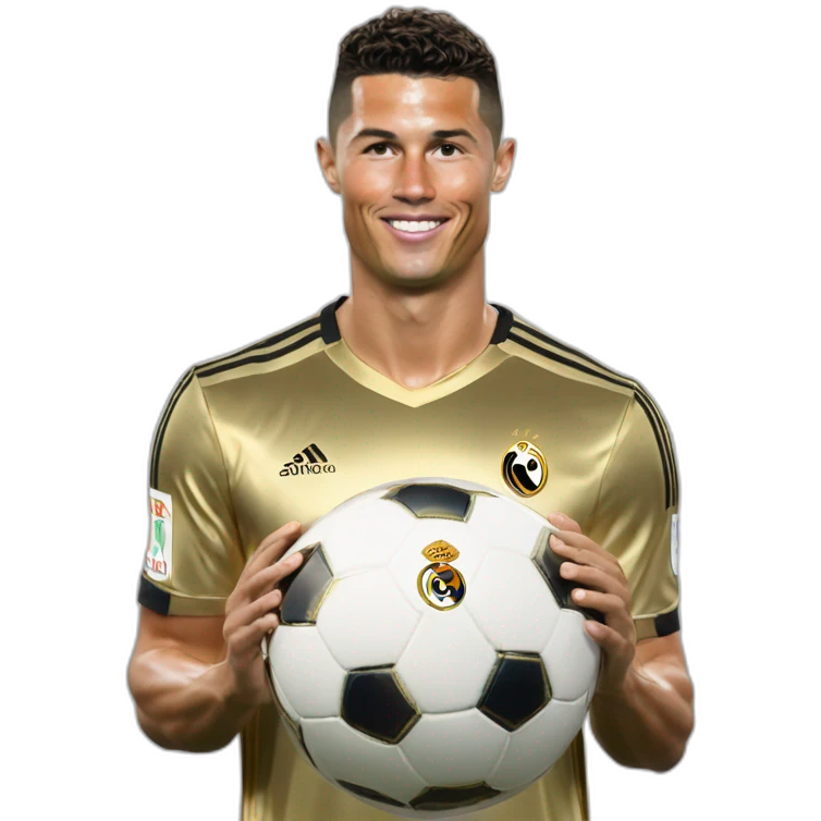 Ronaldo et vini avec le ballon d'or emoji