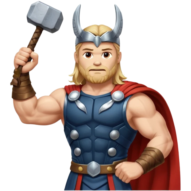 The hero Thor proudly holds the balance of justice in his raised hand. emoji