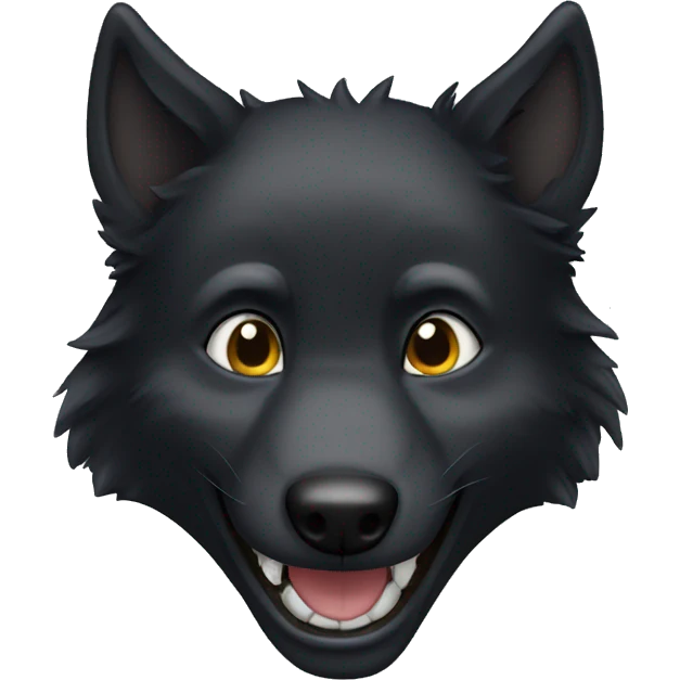 black wolf with smile emoji