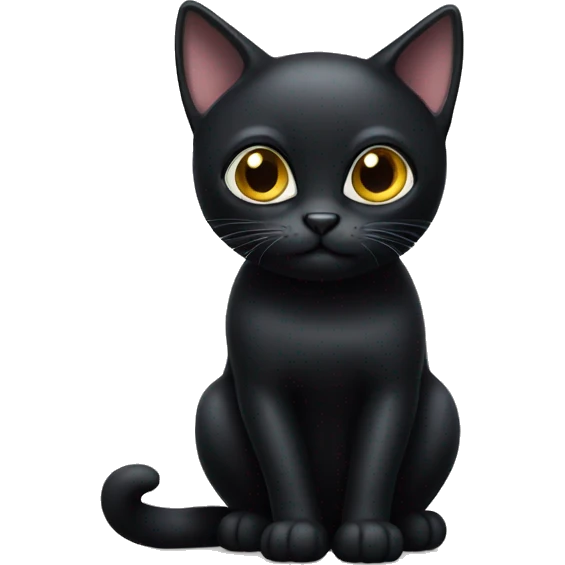 Black cat with big eyes emoji