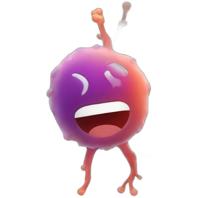 bacteria with halo on top emoji
