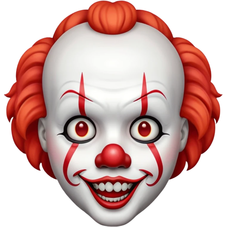 Create a emoji of pennywise.with exact red markings emoji