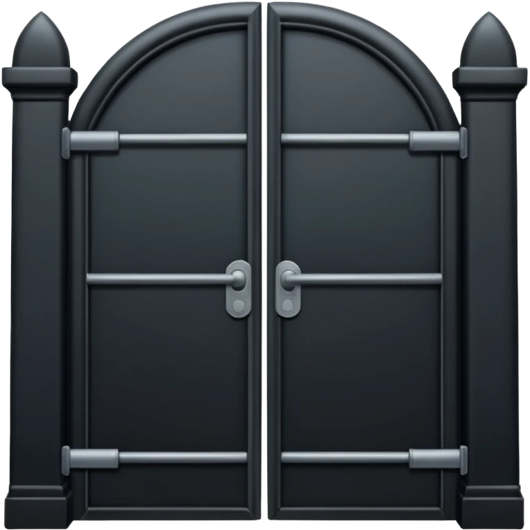 iOS emoji, minimal dark gate, sealed door, flat design emoji
