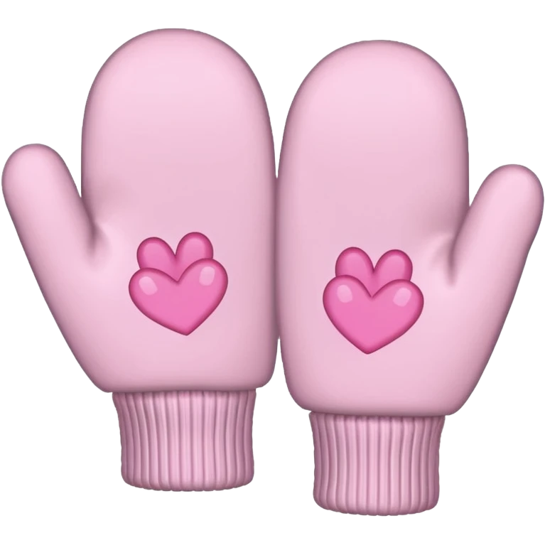 pastel pink pair of mittens emoji