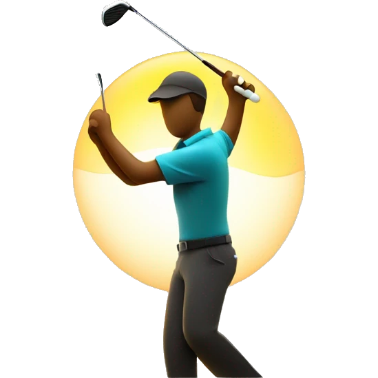 golfer with sun behind modern emoji