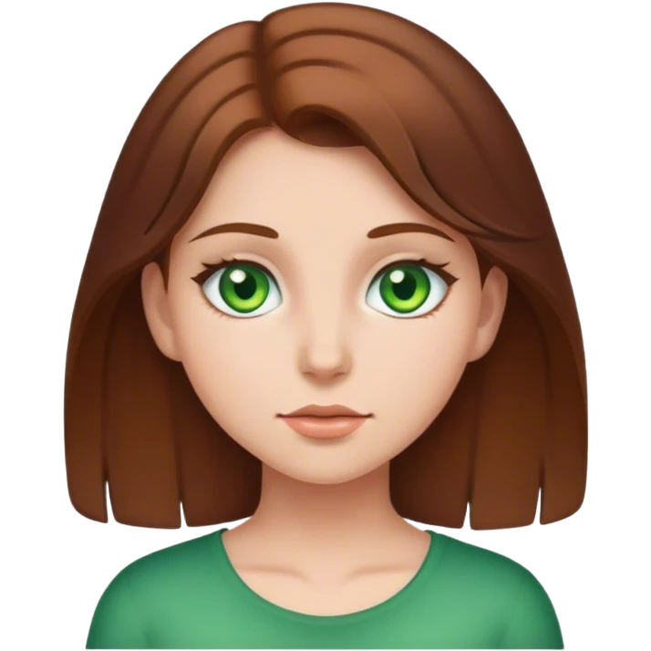 Girl with brown hair and green eyes  emoji