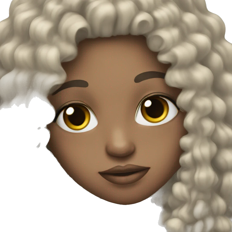 girl long black curly hair long eyelashes  emoji