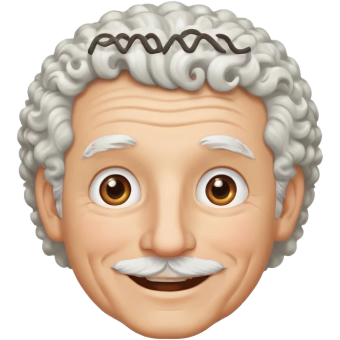 Old white man with curly white hair, hazel eyes, without a mustache emoji