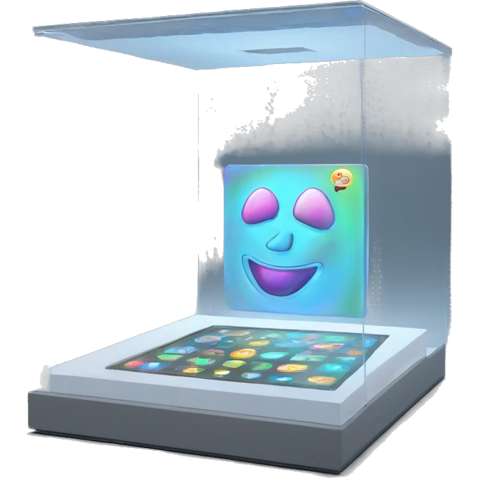 holographic display touchscreen 3D emoji