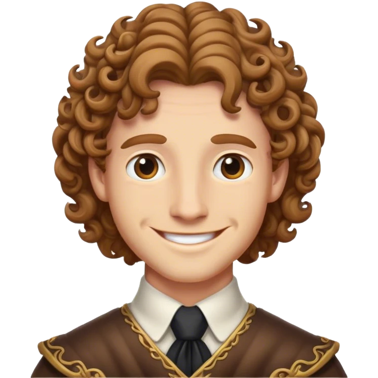 lord with curly light brown hair and friendly smile emoji