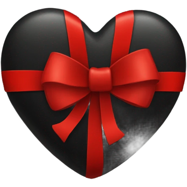 black heart with red bow emoji