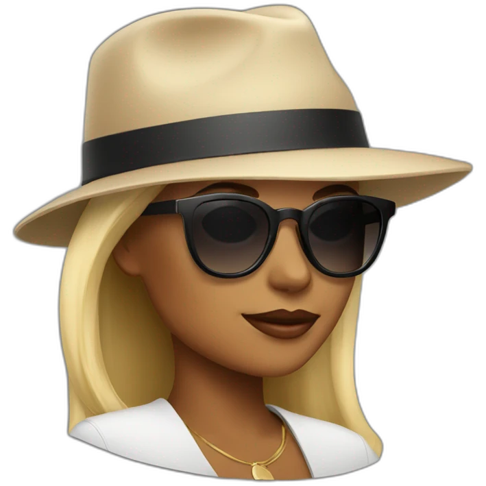 woman wearing shades and hat emoji
