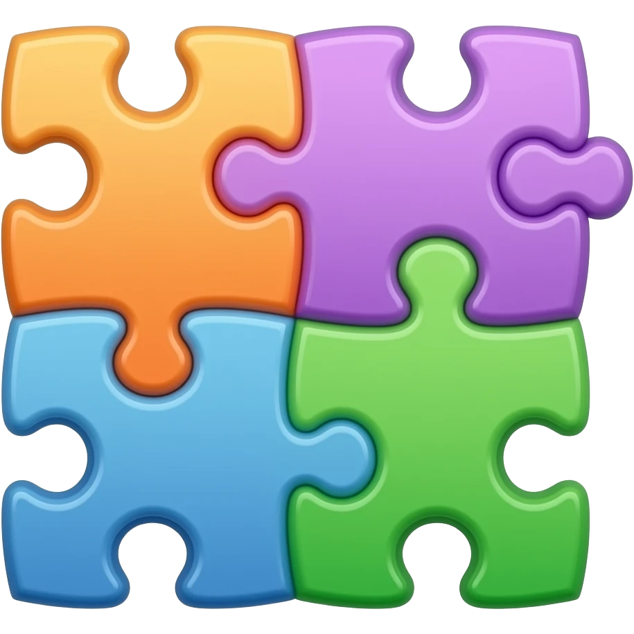 Multicolored puzzle piece emoji