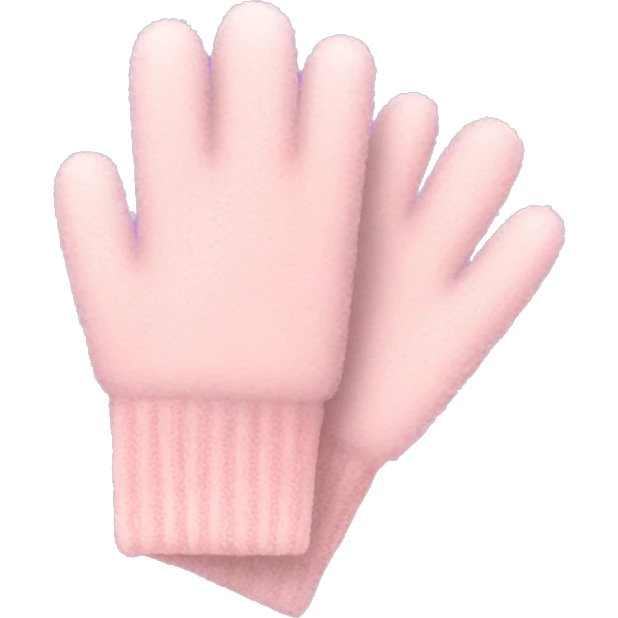 light Pink winter gloves that are fuzzy emoji