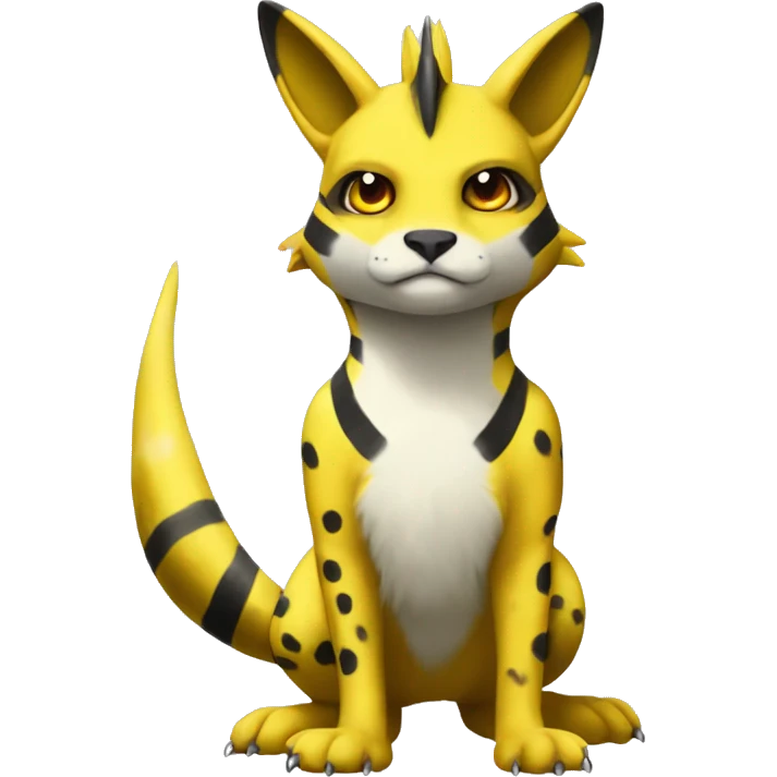 Lombax-Renamon full body with stripes and spots emoji