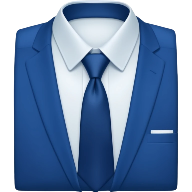 men's blue tie on white shirt, minimalism, no emojis or faces, iOS emoji style emoji