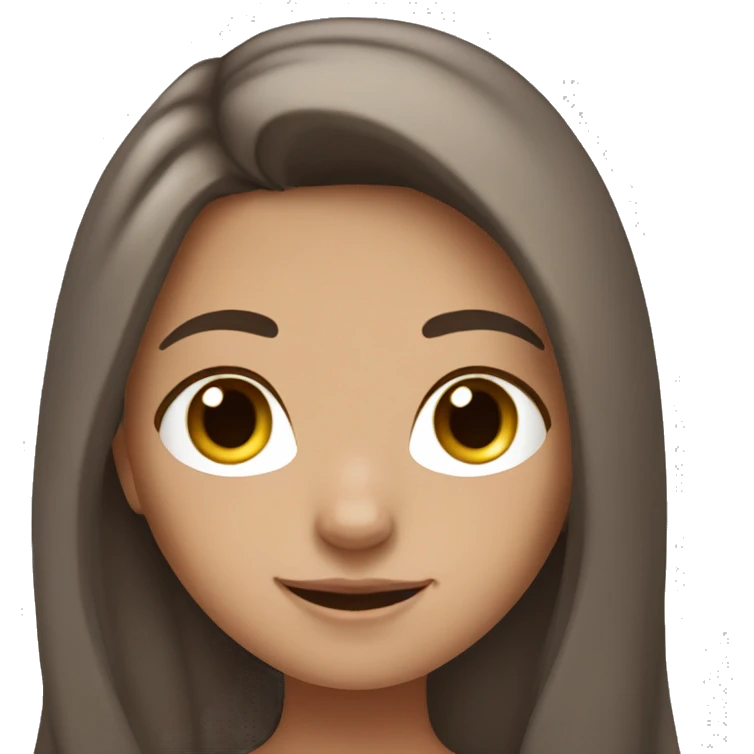 Tan girl long brown hair freckles holding gray cat emoji