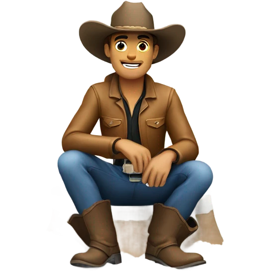 Cowboy sitting on a white powder mound emoji