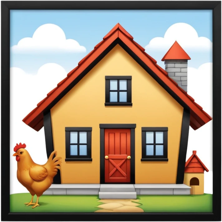 Chicken on house emoji