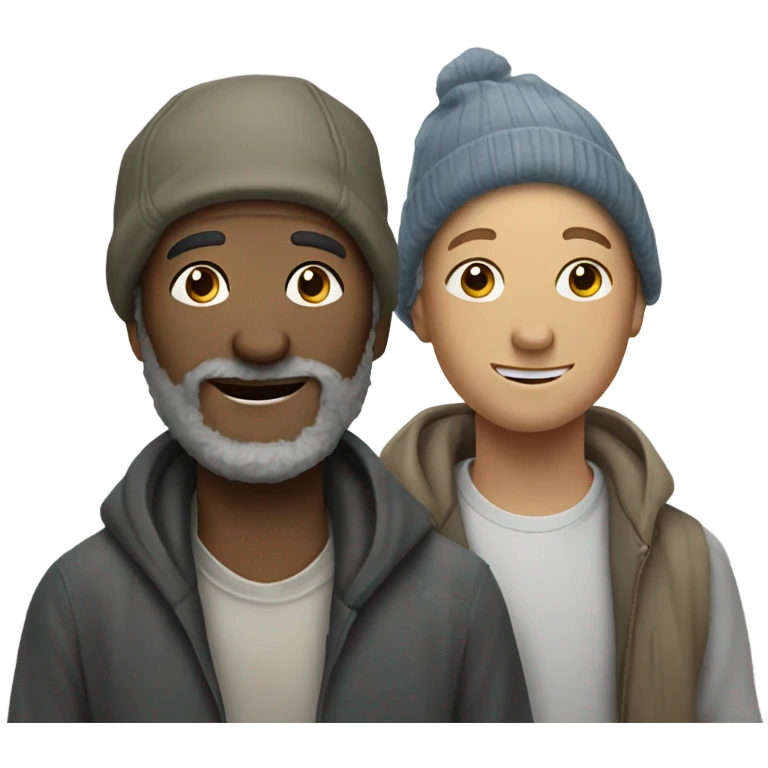 happy homeless white people emoji