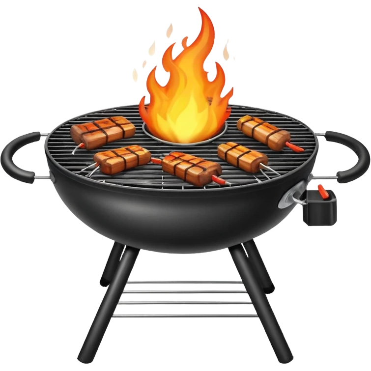 barbecue grill with fire emoji