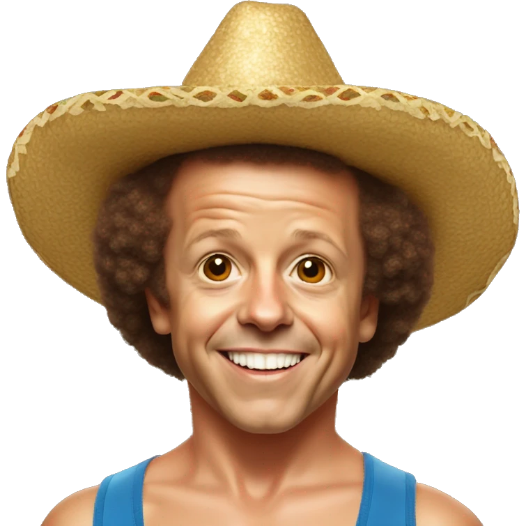 Young Richard Simmons with a sombrero emoji