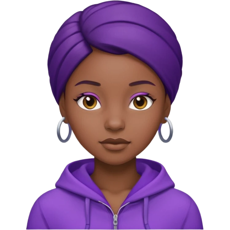 now make a girl whose black in purple  emoji