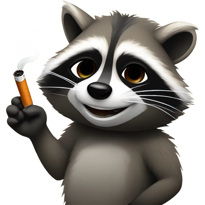 raccoon smoking  emoji