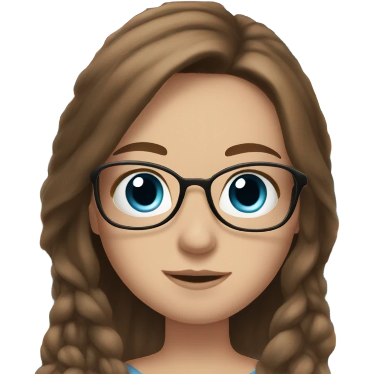 White girl, long brown hair, facial piercings, reading book, blue eyes emoji