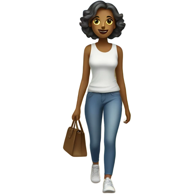 Lady walking in park on sunny day emoji