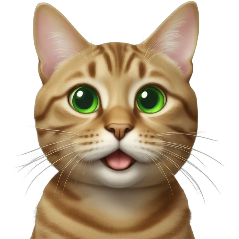 Tabby cat with green eyes blowing a kiss emoji