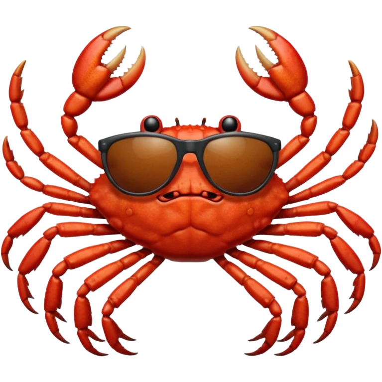 Female Alaska king crab with sunglasses with six legs and 2 claws  emoji