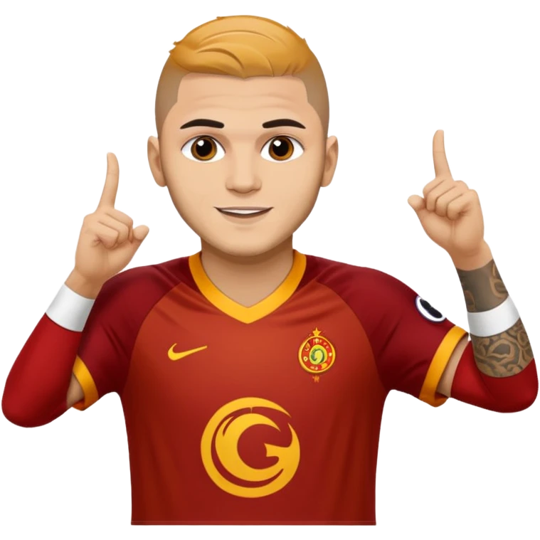 Mauro icardi Galatasaray formasıyla gol sevinci yapıyor emoji