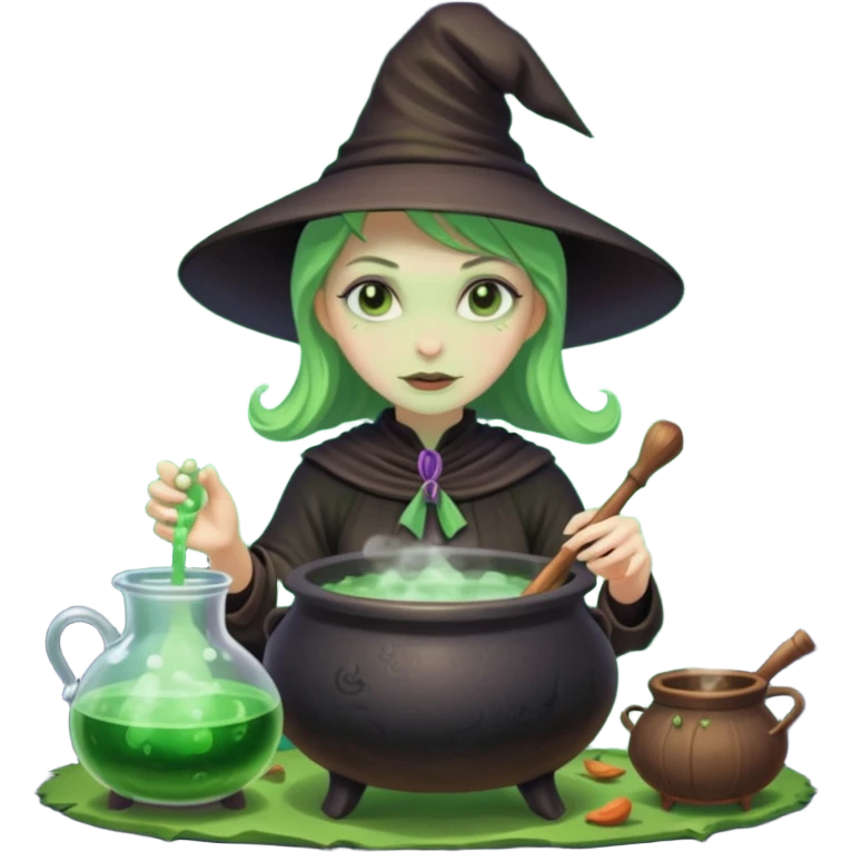 green witch cooking potion emoji