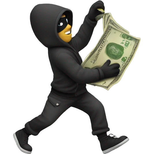 Thief stealing money emoji