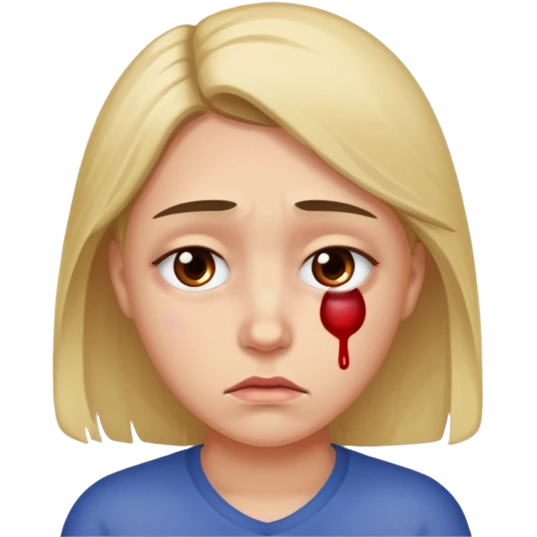 sad emoji with bruise under eye emoji