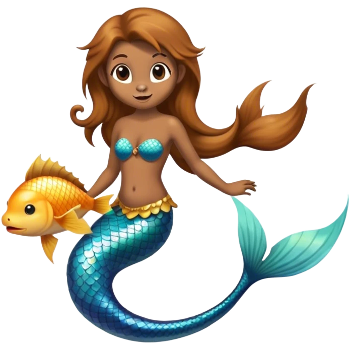 monkey as a mermaid emoji