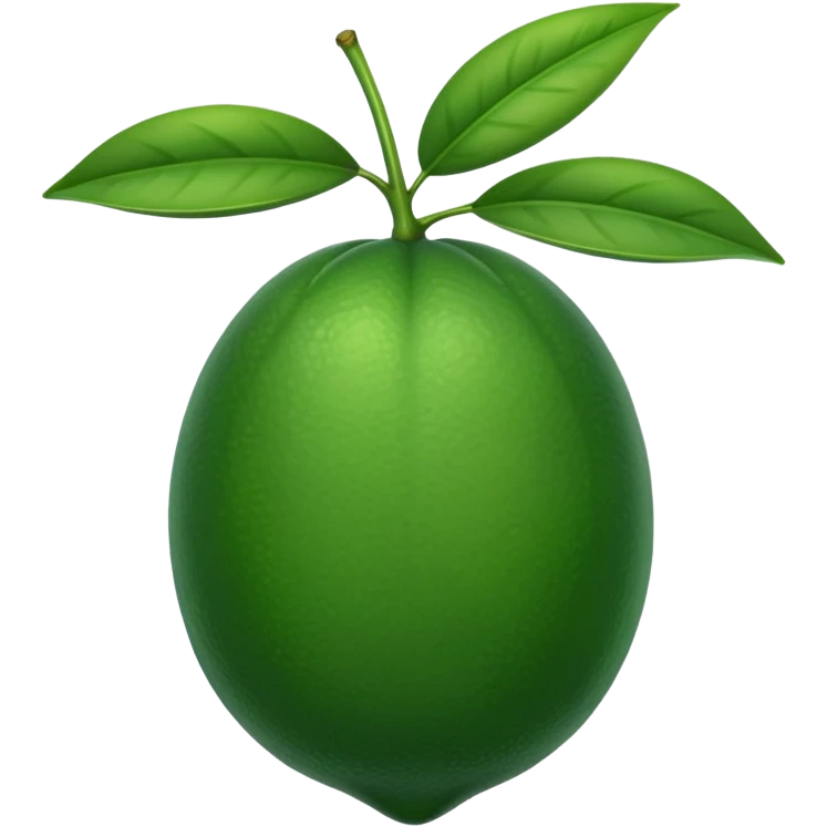 Темно зелёный вытянутой микроцитрус с зелёным маленьким листиком emoji